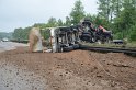 LKW umgestuerzt A 1 Rich Saarbruecken P049